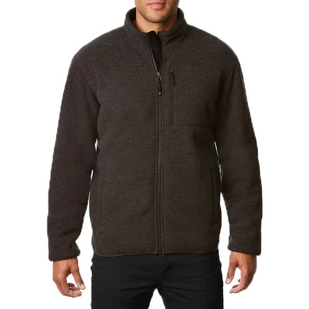 32 Degrees Mens Fleece Sherpa Lined Full-Zip Jacket Black M